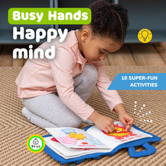 Quiet Book for Toddlers - Montessori Basic Skills Activity - Soft Travel Toy & Educational Busy Book (Blue)