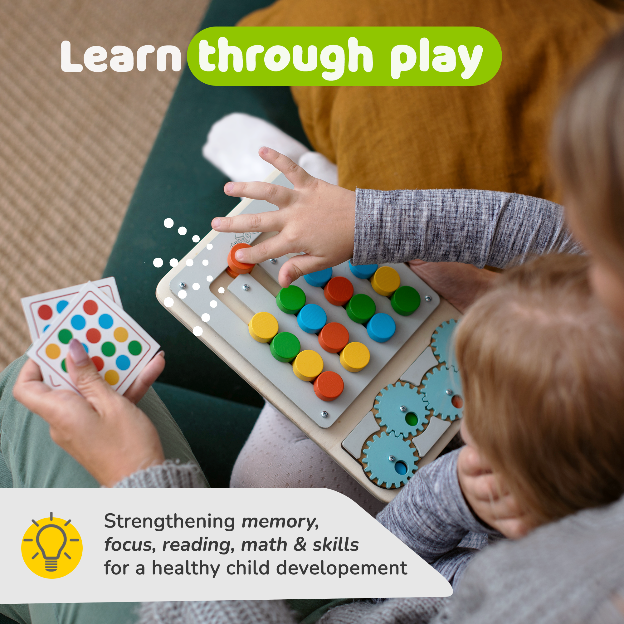 Montessori Toddler Learning Set: Busy Board & Color Matching Puzzle Bundle for Fine Motor Skill Development and Educational Fun