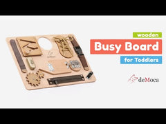 Busy Board for Toddlers - Wooden Montessori Toys - Travel Toy with Fine Motor Skills Activities Buckle Toy (Nature)