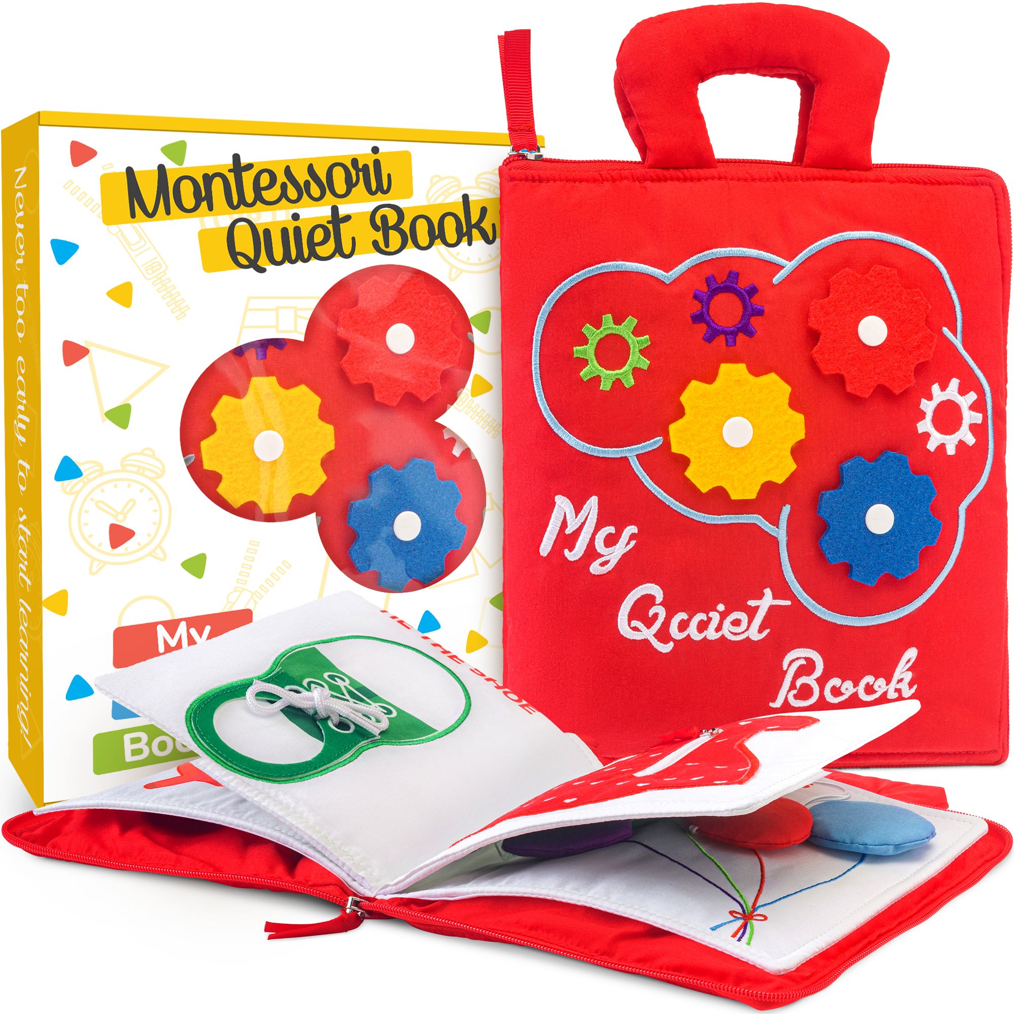 deMoca Quiet Book - Juguetes Montessori para niños de 1, 2, 3 años, libro  ocupado preescolar para niños de 1 a 3 años, artículos esenciales de viaje